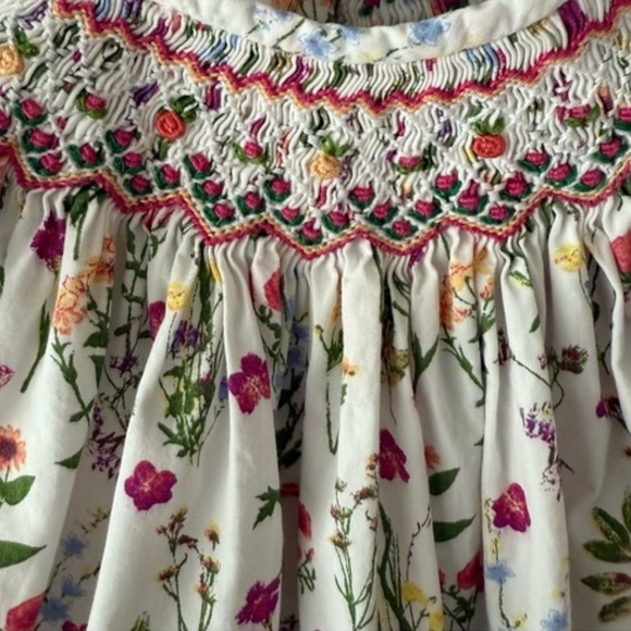 Luli & Me Floral Smocked Floral Bubble 6mo - Picture 5 of 6